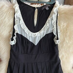 Elegant Black and White Ruffle Dress